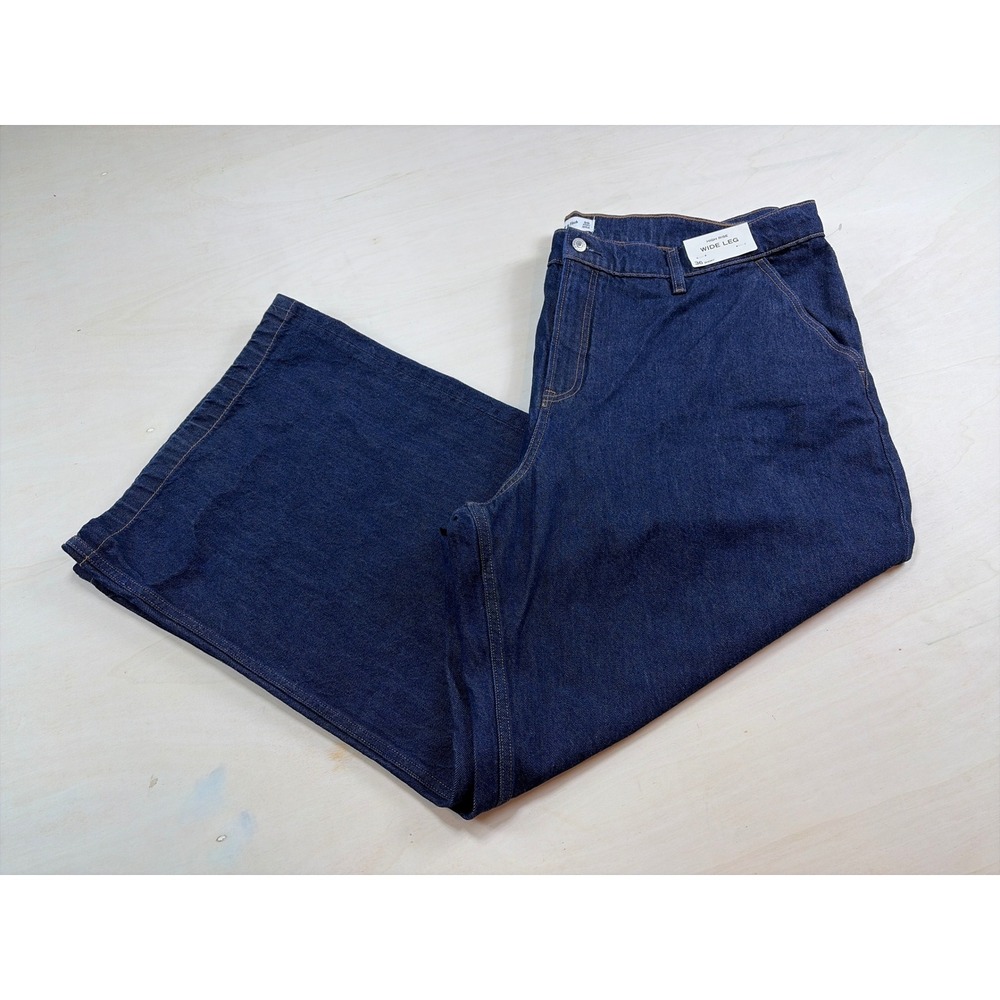 Abercrombie &‎ Fitch High Rise Wide Leg Jeans Dark Wash Size 36 Short NWT
